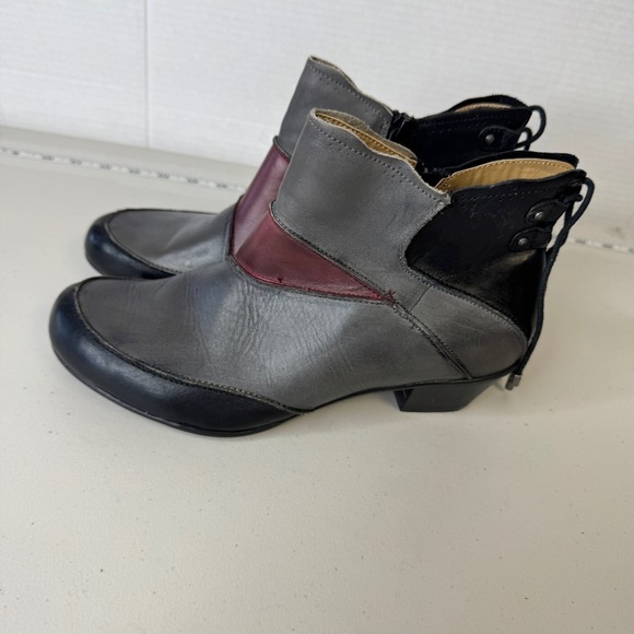 Aetrex Lagenlook Colorblock Leather Arch Support Comfort Ankle Boots Size 9M - Picture 3 of 13